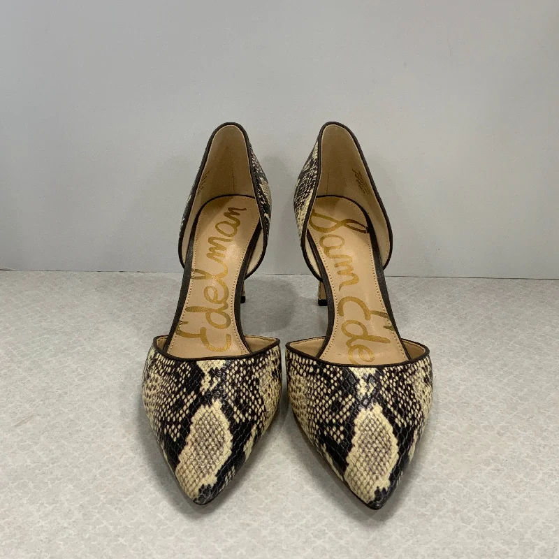 Snakeskin Print Shoes Heels Stiletto Sam Edelman, Size 8