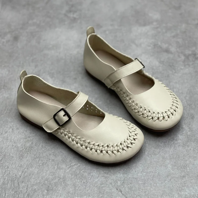 Spring Summer Retro Velcro Leather Casual Loafers