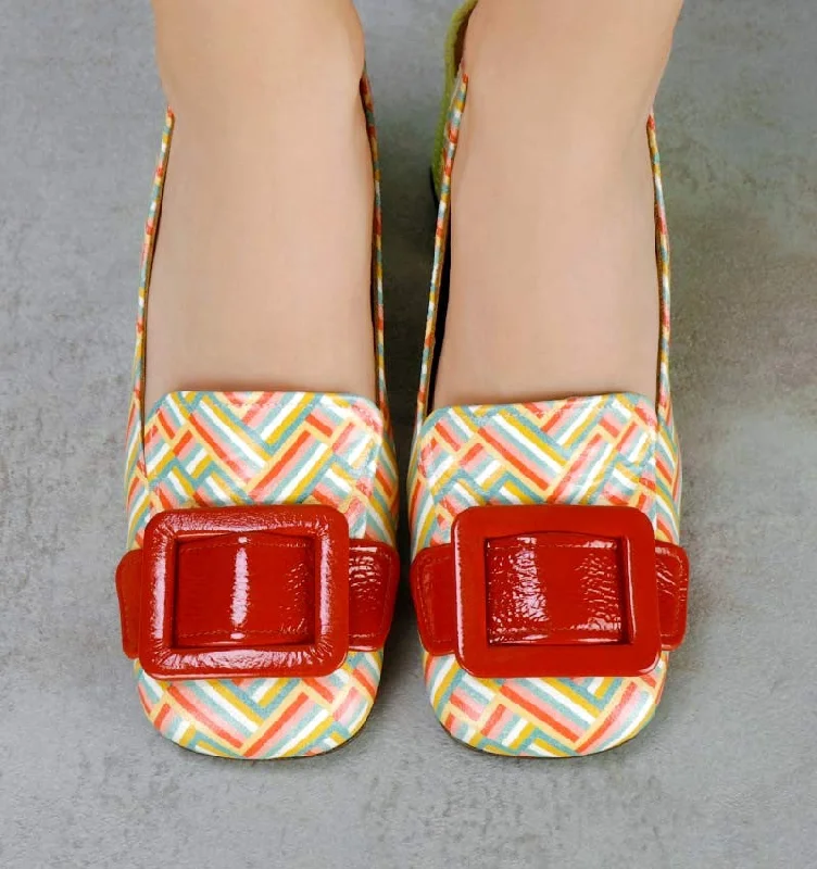 Suzan Multi Geometric Print Heel