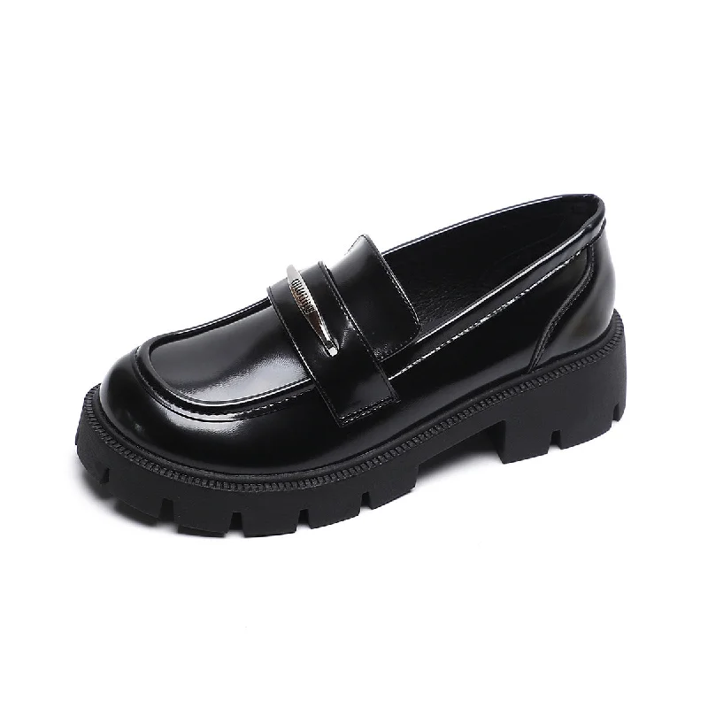 Women Minimalist Casual Glossy Leather Loafers