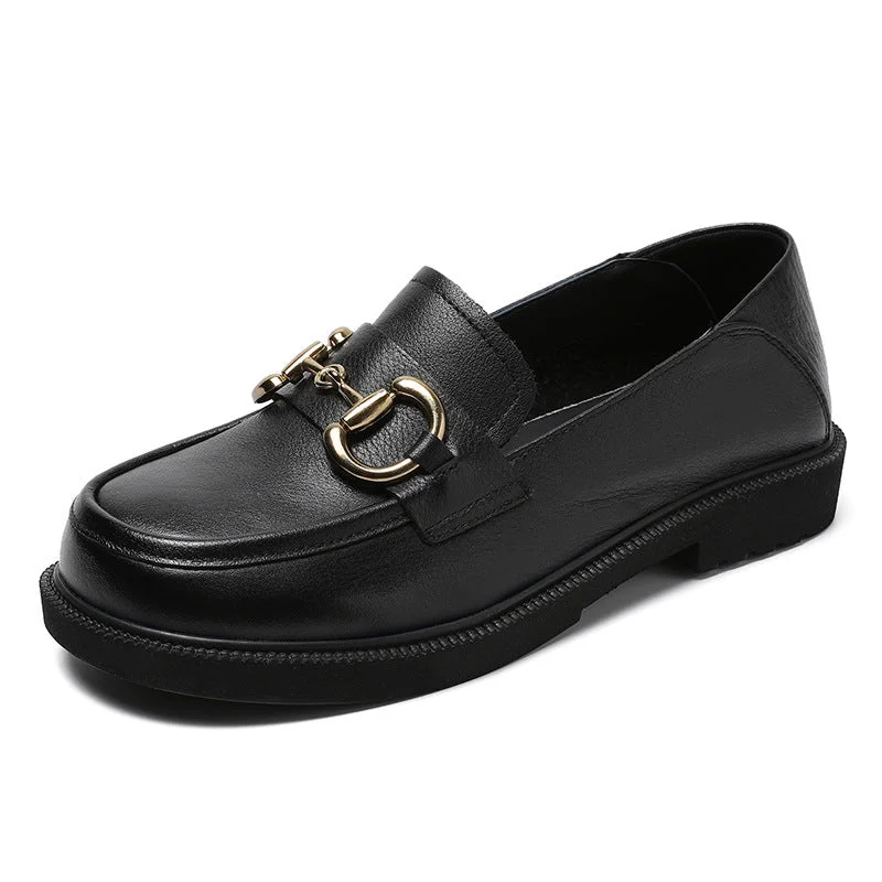 Women Minimalist Retro Leather Soft Flat Loafers