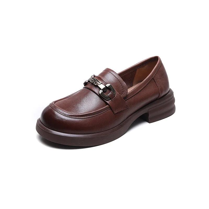 Women Retro Soft Leather Casual Loafers