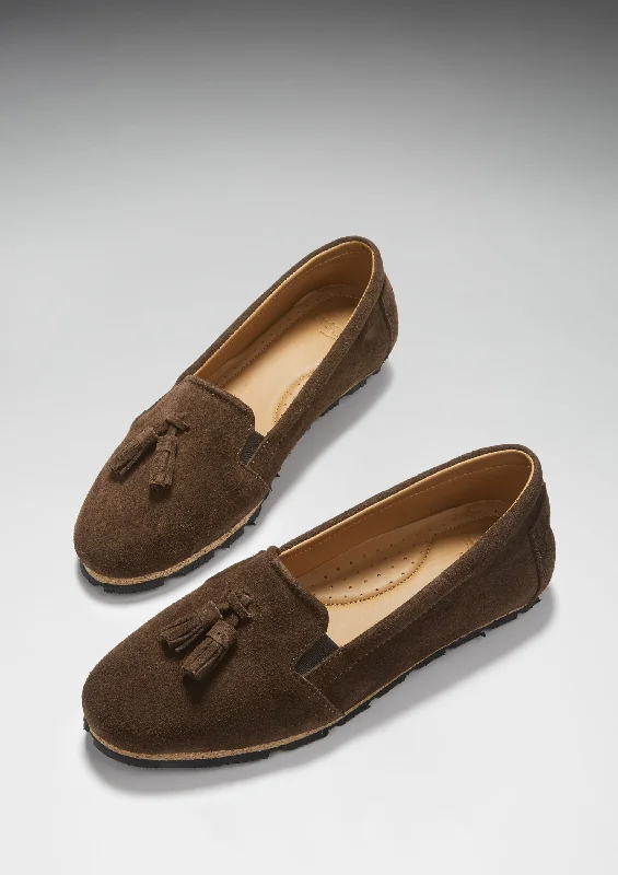 Women's Tasselled Espadrilles, brown suede