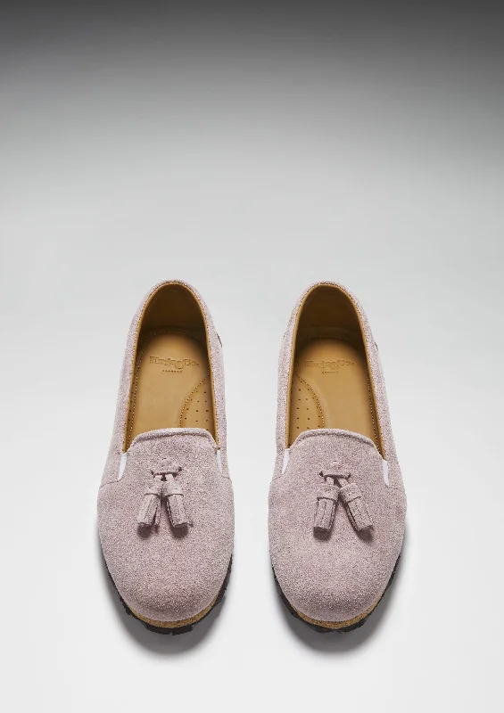 Women's Tasselled Espadrilles, powder pink suede