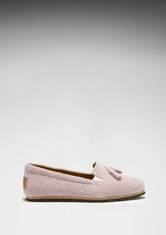 Women's Tasselled Espadrilles, powder pink suede