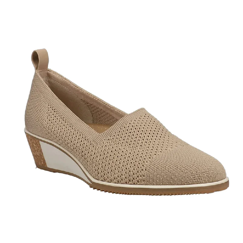 WOMEN'S VANELI GALEN WEDGE | ECRU KNIT STRETCH