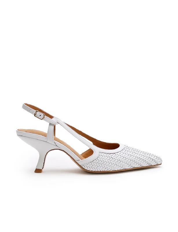 Woven Sling Back Heel - Snow