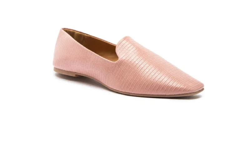 Blush lizard loafers