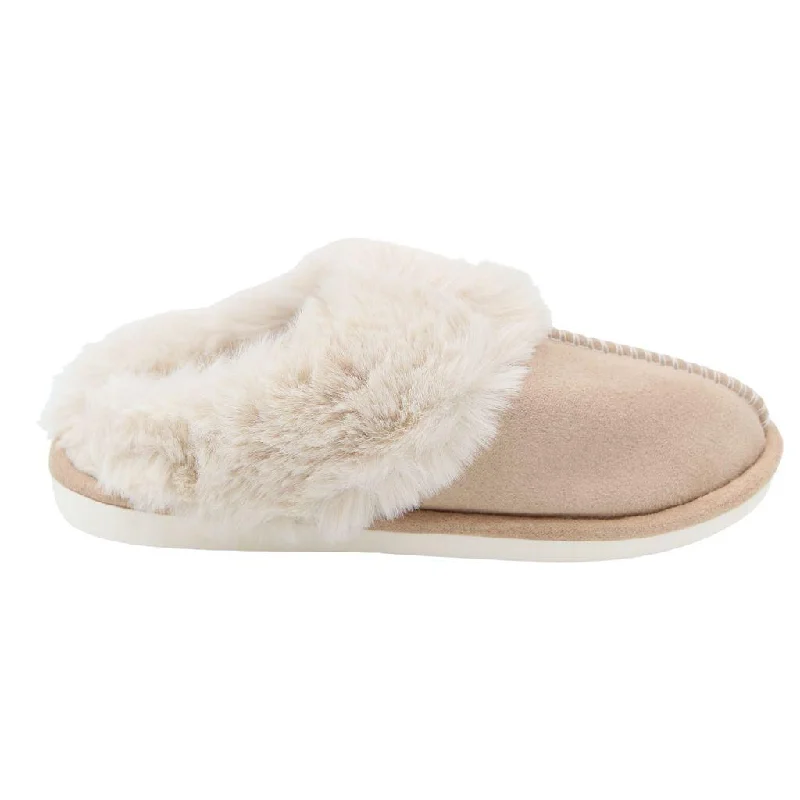 FABUCCI Camel Faux Fur Lined Slippers