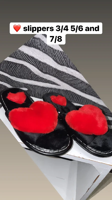 Red heart slippers