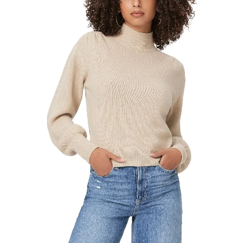 Paige Womens Knit Ribbed Trim Mock Turtleneck Sweater Spring sweaters