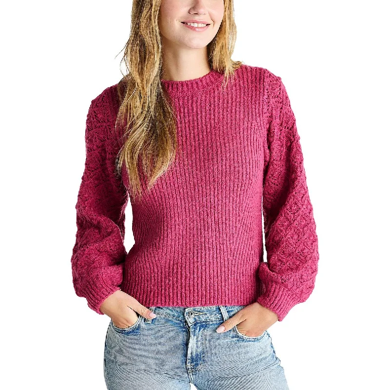 Splendid Womens Connie Open Stitch Long Sleeve Crewneck Sweater Cotton sweaters