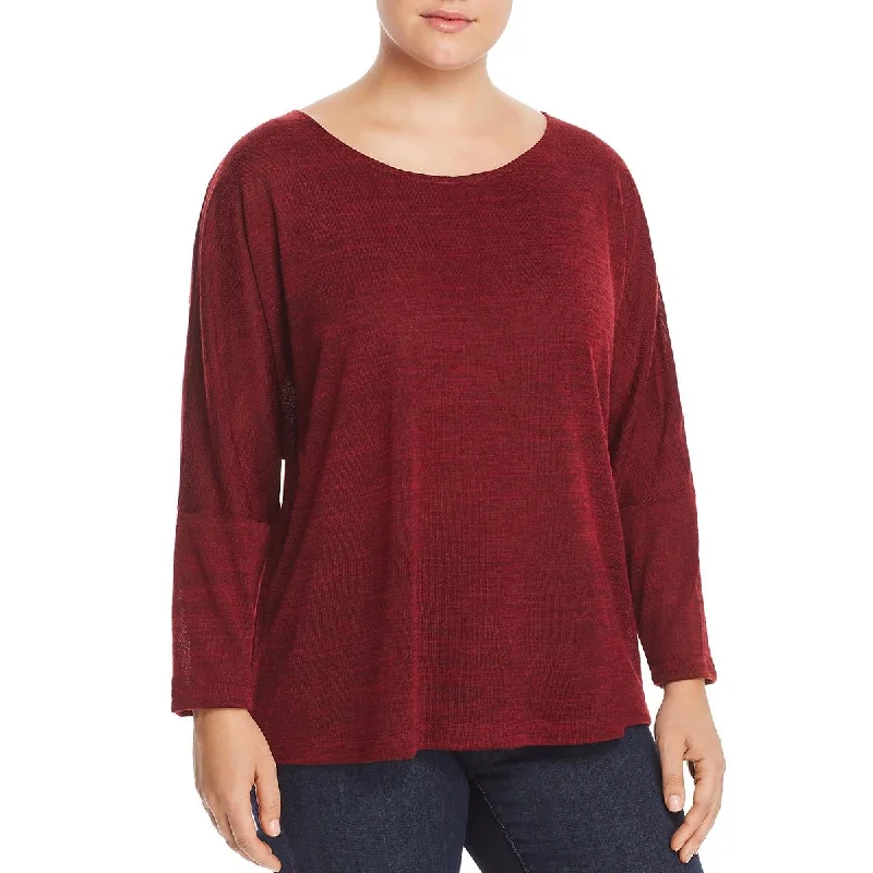 Status by Chenault Womens Plus Lightweight Round Neck Pullover Sweater V-neck sweaters