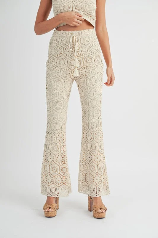 Cape May Crochet Lace Bell Bottom Pants