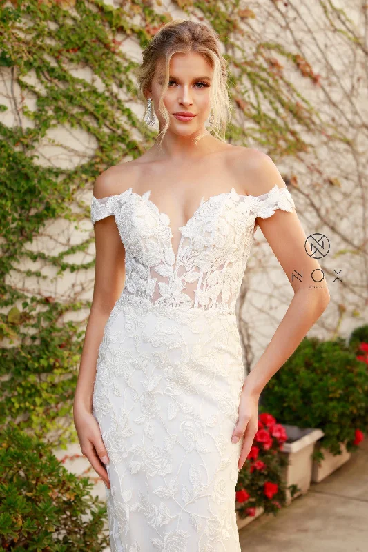 Enchanting Mermaid Gown: Off-the-Shoulder Elegance for Unforgettable Occasions Sleeveless Bridal Gown