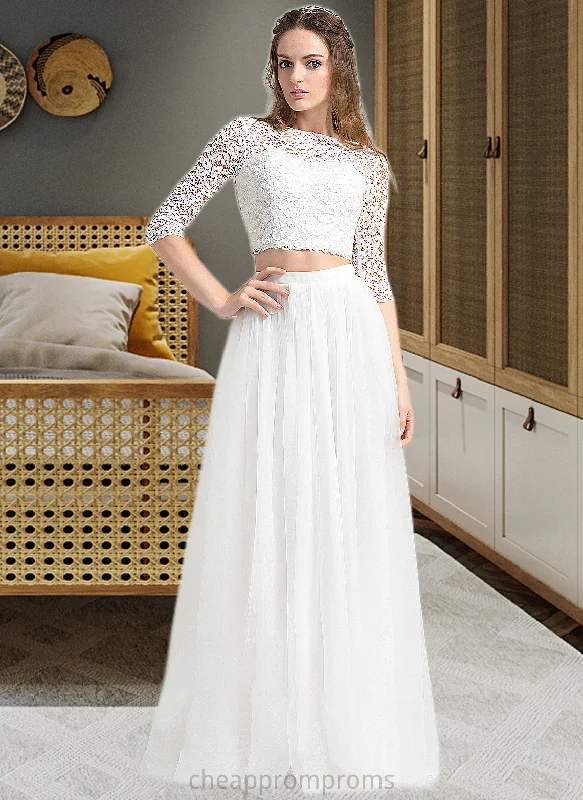 Mayra A-Line Scoop Neck Floor-Length Tulle Wedding Dress STIP0013787 Sparkle Bridal Dress