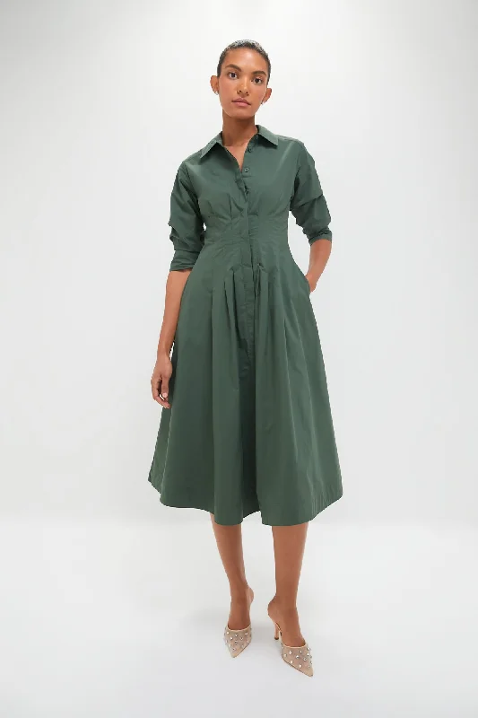 Botanical Jazz Pintuck Midi Dress