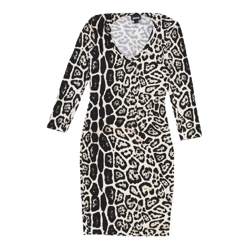 Just Cavalli Animal print Midi Dress - Small Black Cotton Anniversary midi dresses