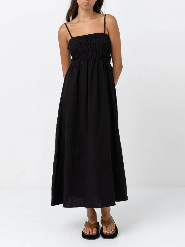 Classic Shirred Midi Dress Best midi dresses for summer vacation