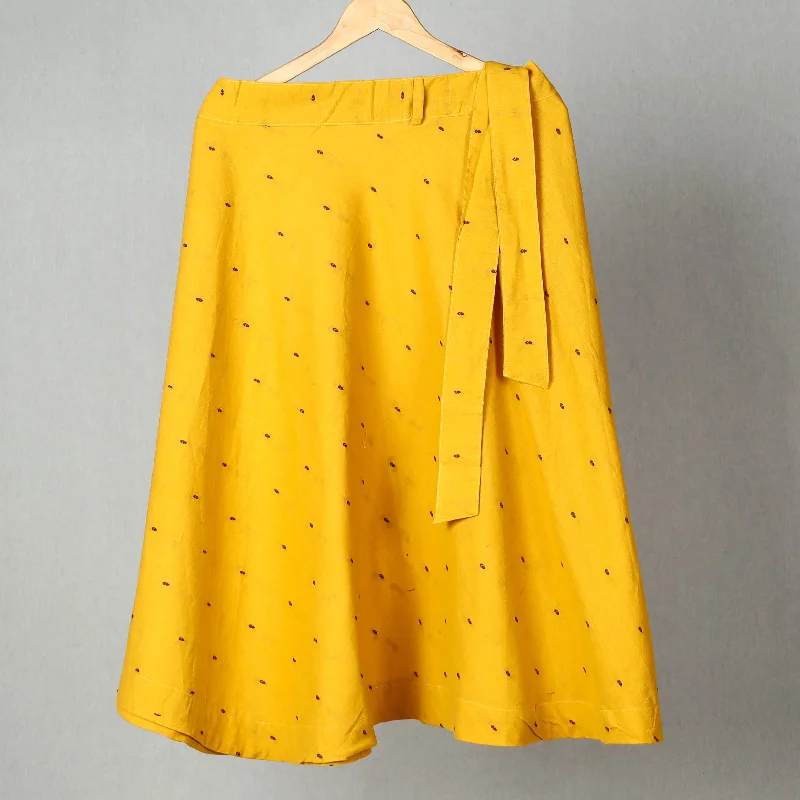 Yellow - Jacquard Cotton Wrap Around Skirt 17 Asymmetrical unclassified skirts