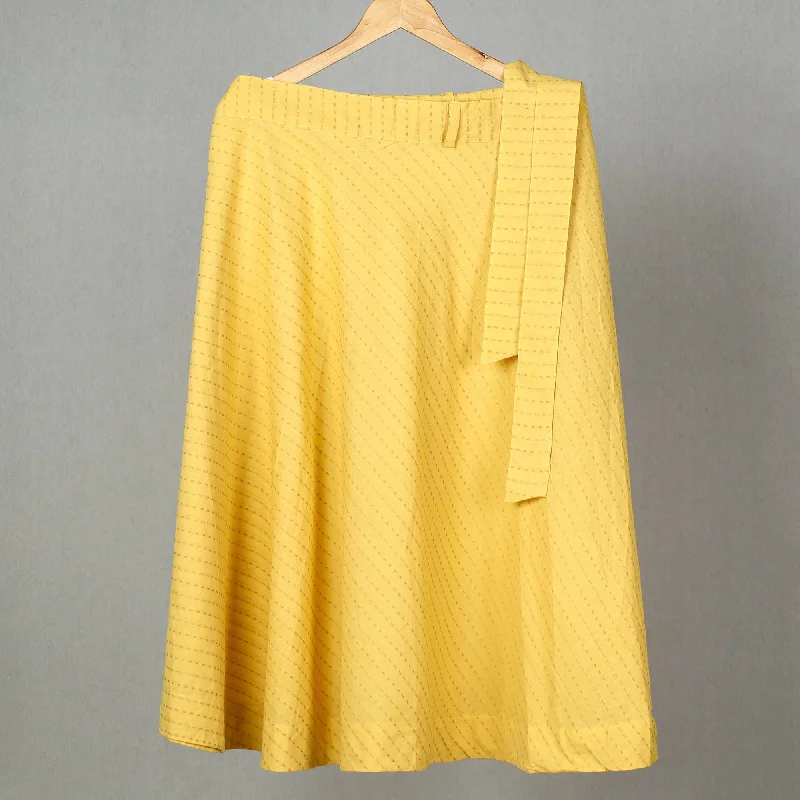 Yellow - Jacquard Cotton Wrap Around Skirt 23 Holiday unclassified skirts