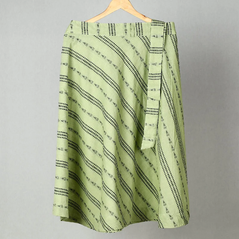 Green - Jacquard Cotton Wrap Around Skirt 25 Summer unclassified skirts