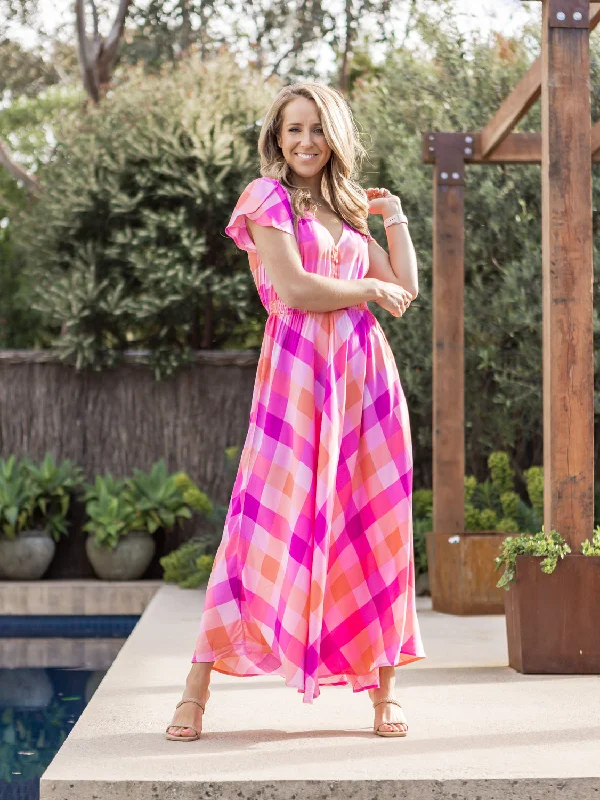 Anya Maxi Dress - Pink Multi Sleeveless maxi dresses