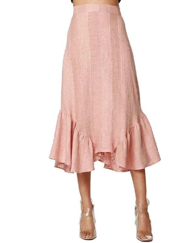 Eva Franco Flounced Linen Skirt