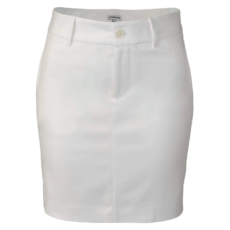 J. Peterman Women's Fitted Stretch Cotton Skirt in White Fashionable unclassified skirts