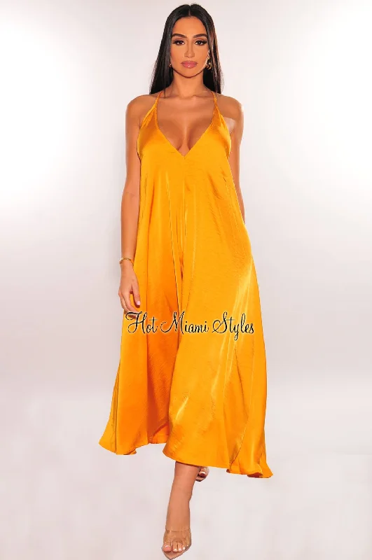 Honey Gold V Cut Spaghetti Straps Maxi Dress Leather maxi dresses