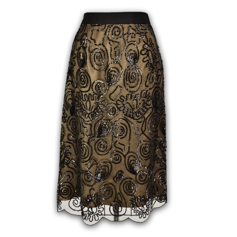 J. Peterman Women's Victorian Sequin Overlay Skirt - Black Stylish unclassified skirts