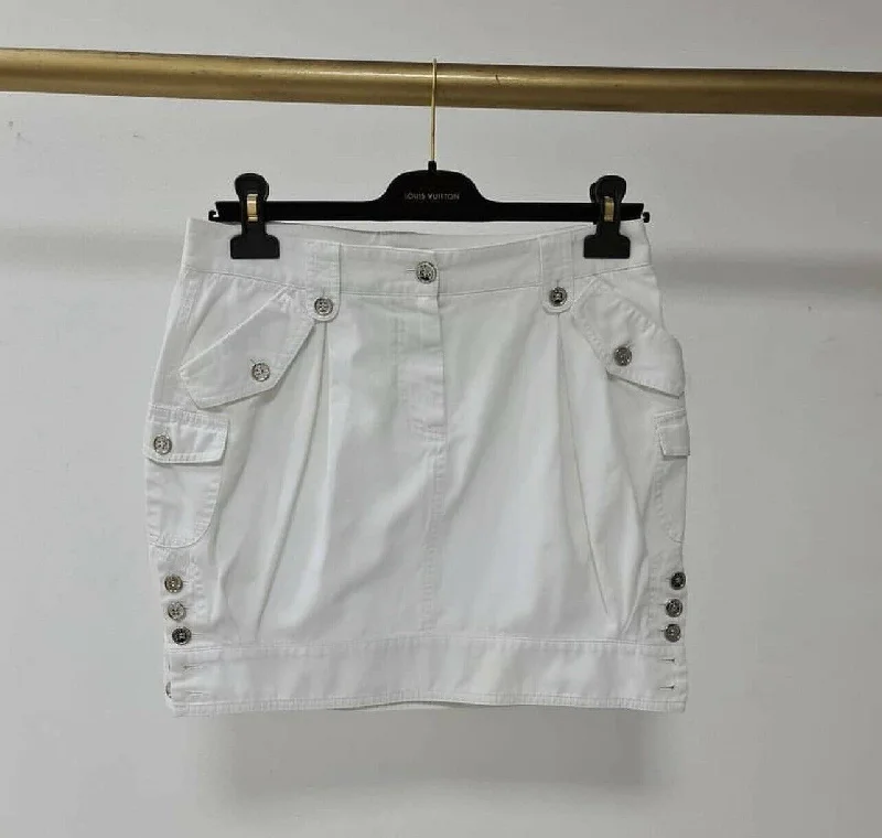 Dolce & Gabbana White Cotton Mini Skirt size 40 Flirty Mini Skirt