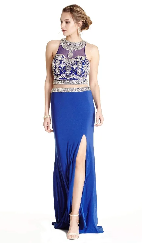 Aspeed Design - Two Piece Embellished Halter Sheath Prom Dress Vintage unclassified dresses