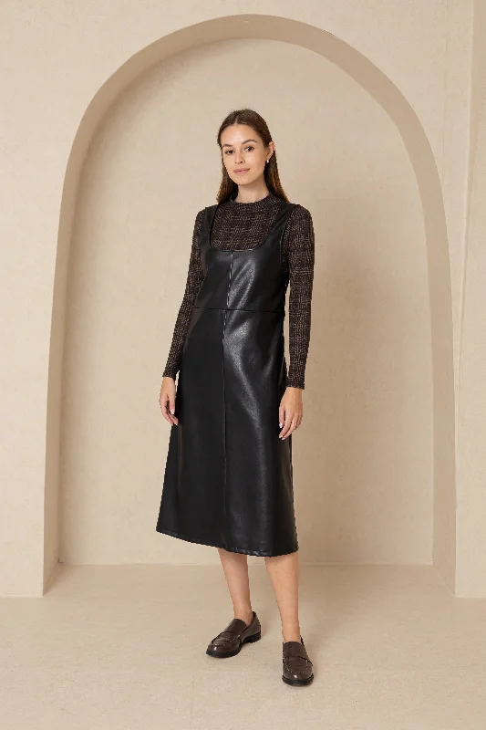 Black Leather Jumper Sequin unclassified dresses