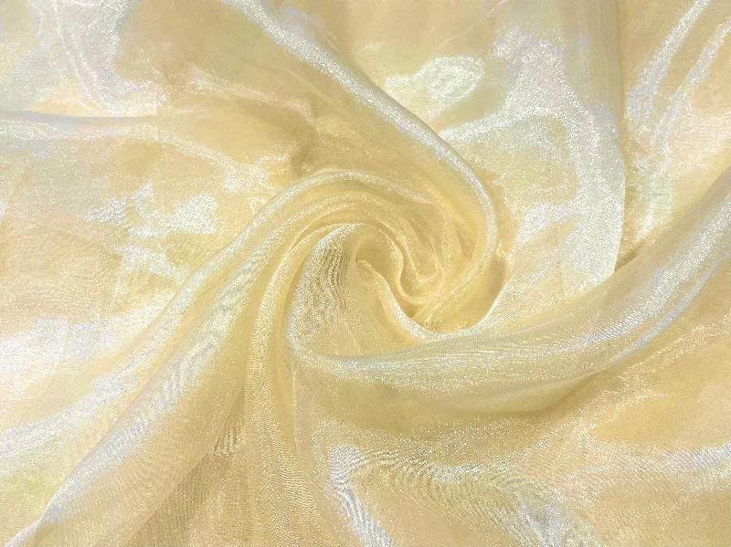 Creamy Yellow Plain Organza Fabric Dark color unclassified dresses