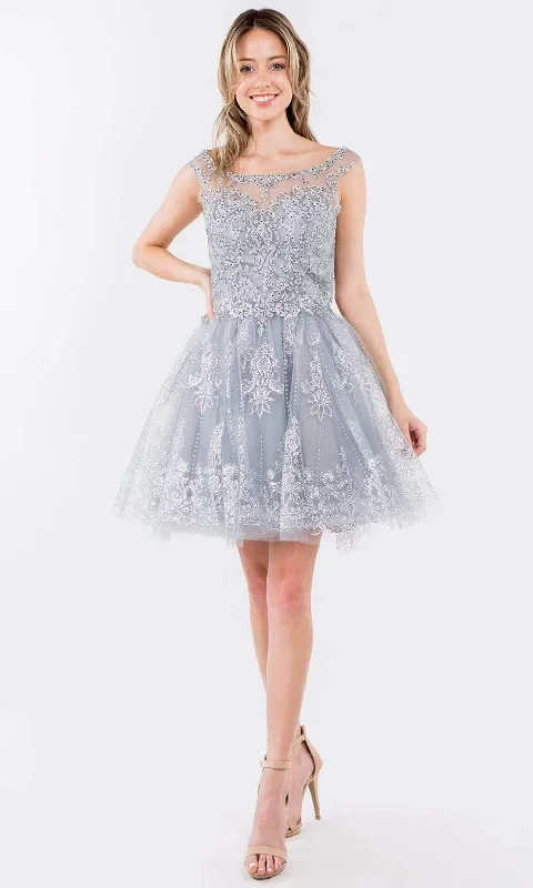 Elizabeth K - GS1964 Cap Sleeve Glitter Illusion Dress Popular unclassified dresses