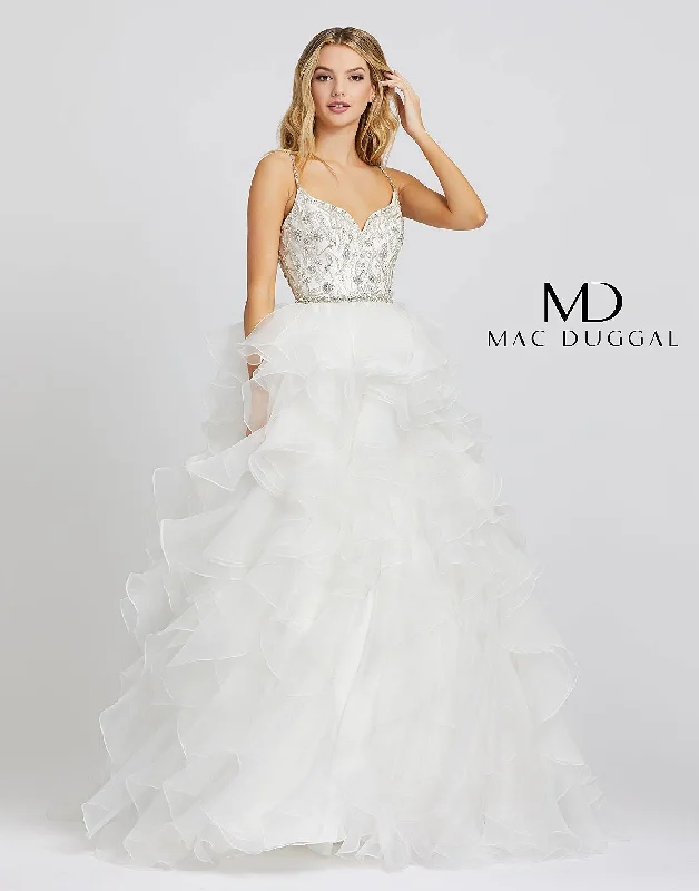 Mac Duggal 48959 Prom Spaghetti Strap Long Ball Gown Tulle party dresses