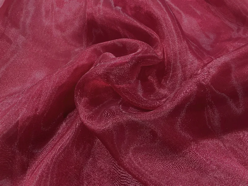 Maroon Plain Organza Fabric Short unclassified dresses