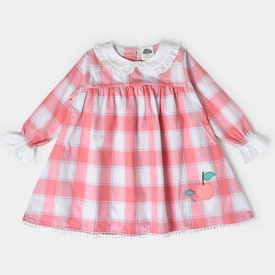 Misty Pink Woven Check Dress Festival unclassified dresses