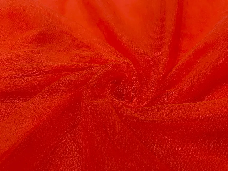 Orange Plain Soft Net Fabric