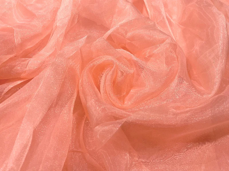 Peach Orange Plain Organza Fabric Sexy unclassified dresses