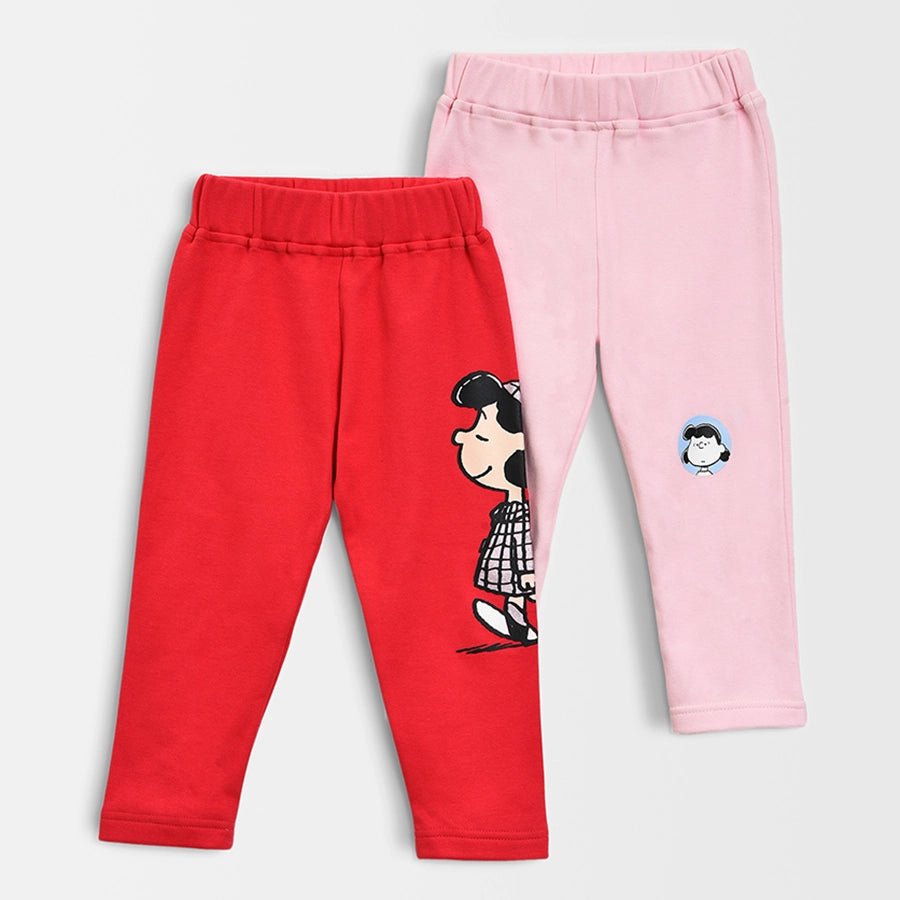 Peanuts™ Pink and Red Legging For Girls(Pack of 2) Office unclassified dresses