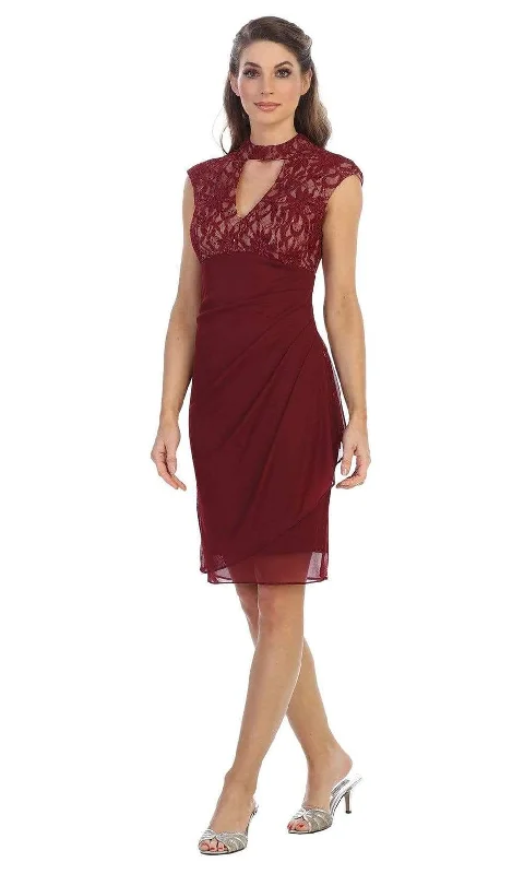 Shail K - Cutout Bodice Draped Sheath Dress 1097 Lounge unclassified dresses