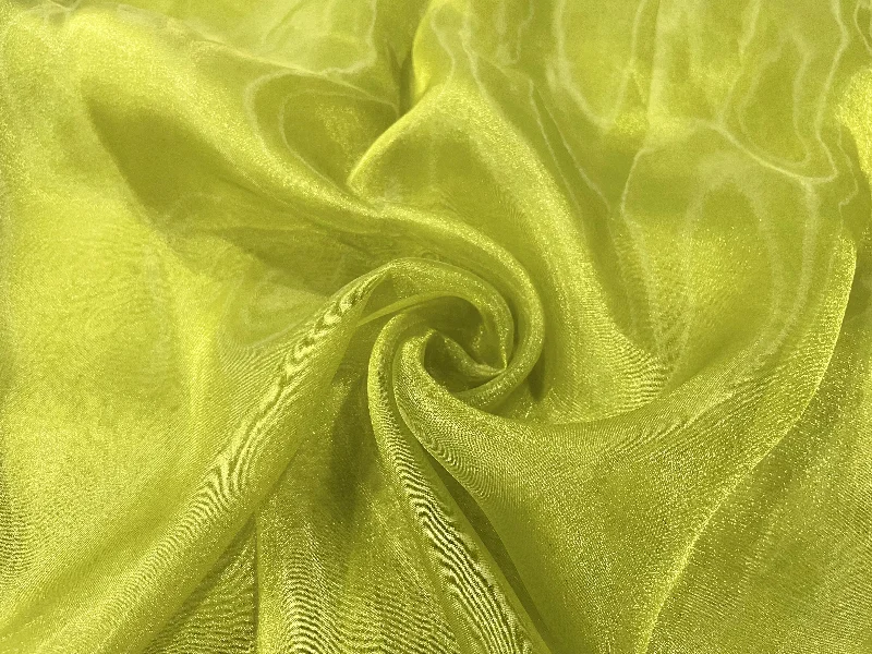 Mehndi Green Plain Organza Fabric Vacation unclassified dresses