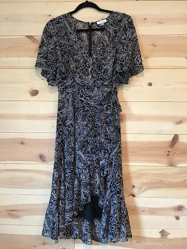 Calvin Klein Black & White Floral Sheer w/Black Liner Womens Short Dress Size 6 Best floral dresses for beach vacations