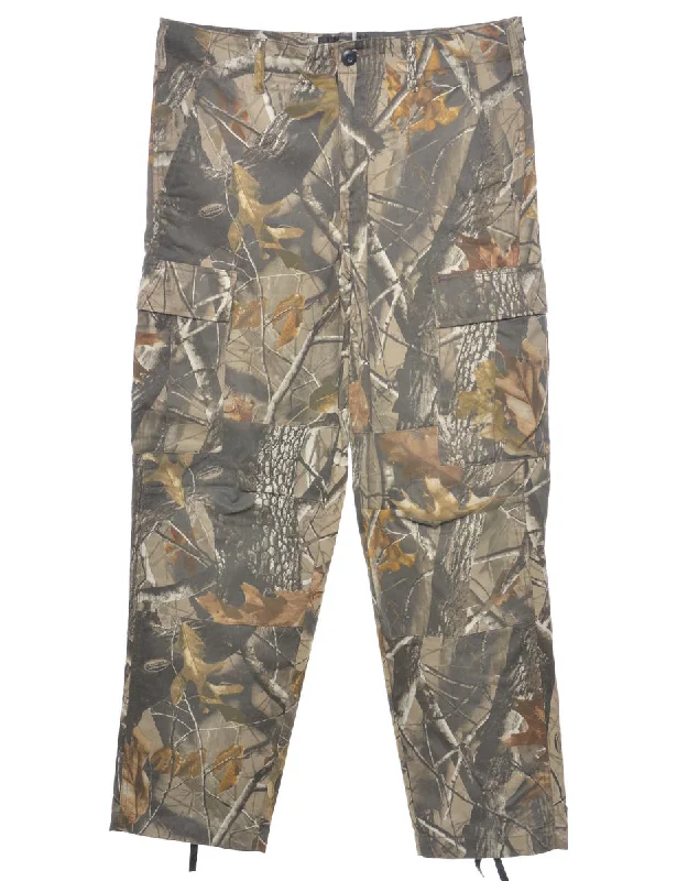 Camouflage Print Classic Cargo Trousers - W34 L31 Women's trendy floral dresses sale