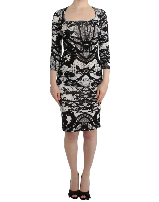 Elegant Printed Jersey Sheath Dress Halter floral dresses