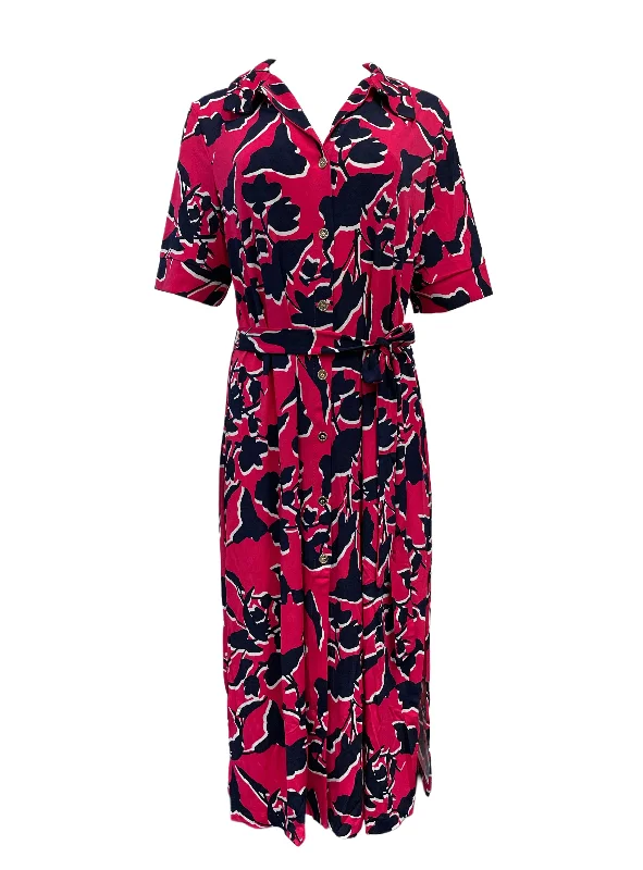 Leota Women's Pink Shadow Floral Long Streight Stretchy Dress #3640 NWT Wedding floral dresses