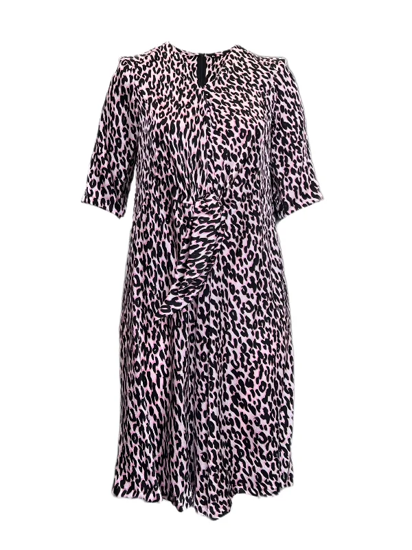 MARINA RINALDI by MaxMara Nixon Pink Animal Print V-Neck Dress Mini floral dresses