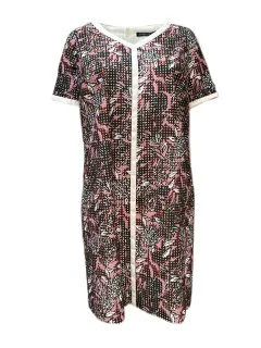 MARINA RINALDI Women's Bordeaux Dieci Printed V-Neck Dress $620 NWT Satin floral dresses